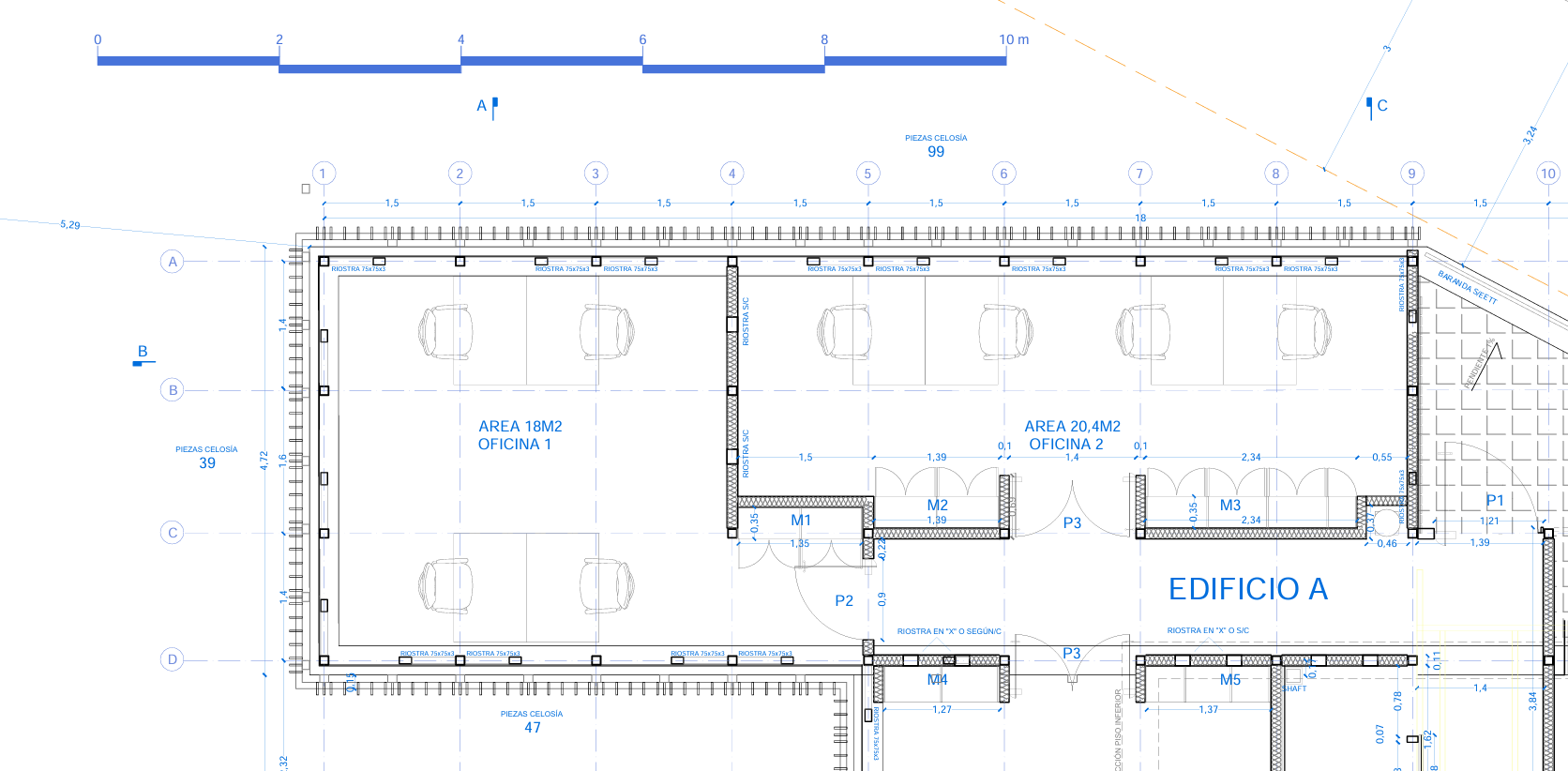 PDF page with the finished scale bar in the bottom-left corner